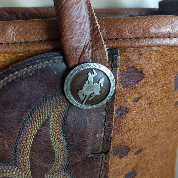 Vintage Recycle Cowboy Boot Purse- Hair on hide🐎 - Picture 3 of 15